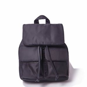 Forever 21 Black Drawstring Flap-Pocket Backpack